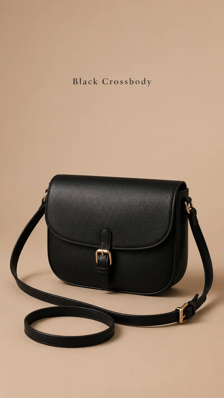 Black Leather Crossbody Purse - Image 1
