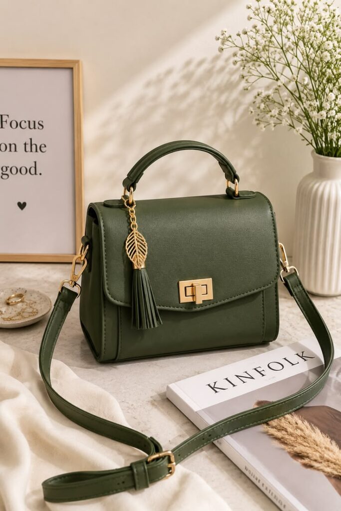 Elegent olive green handbag