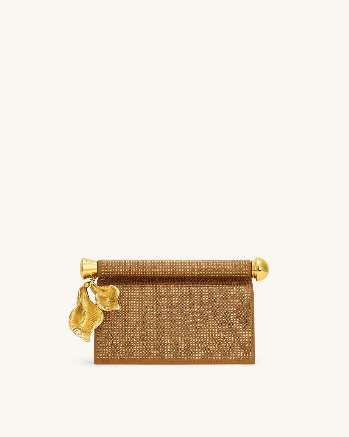 Holly Artificial Crystal Metal Pendant Embellished Clutch - Champagne - Image 1
