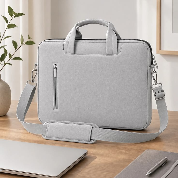 New grey laptop bag